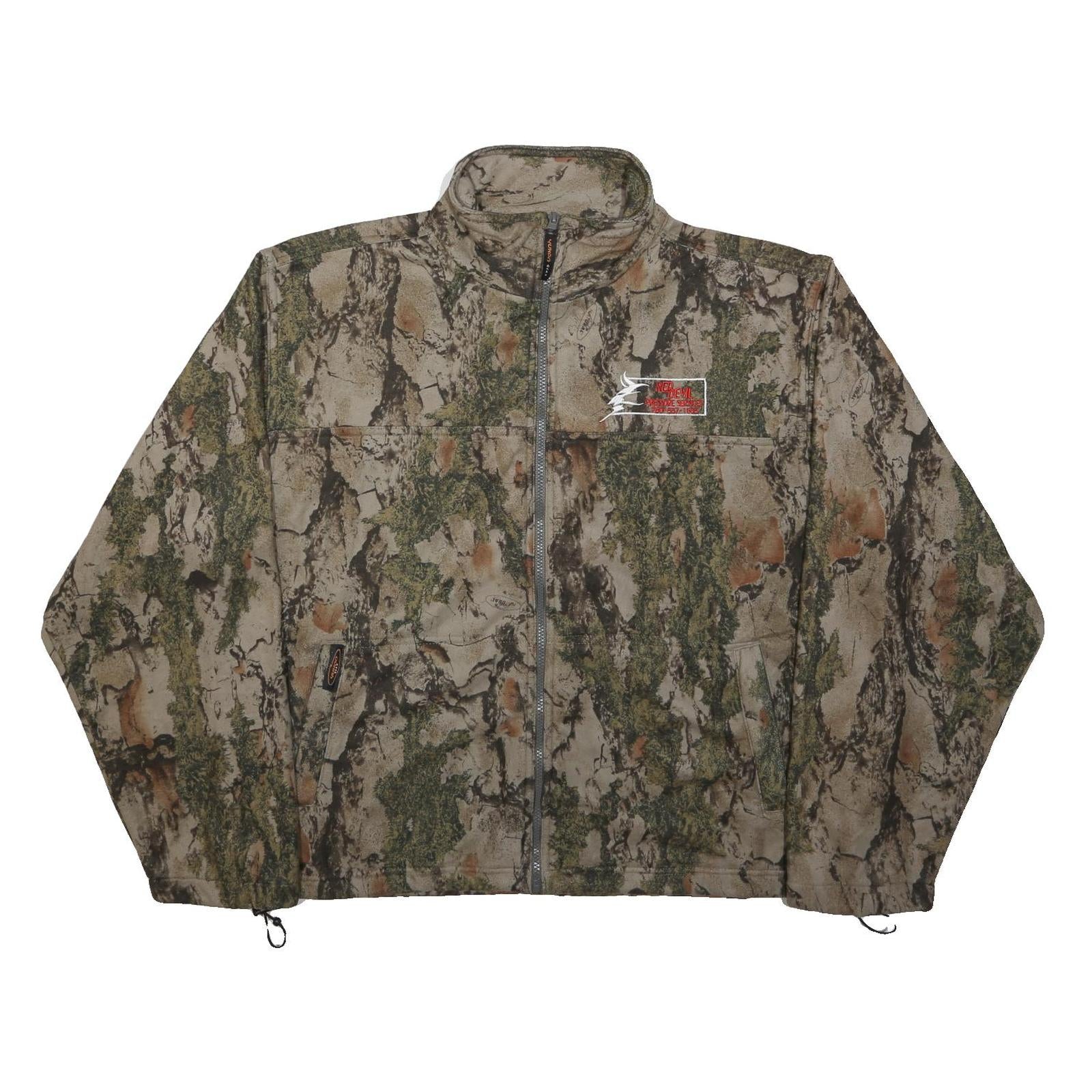 YUKON Mens Beige & Green Camouflage Outdoor Zip Jacket 2XL Cotton Blend Large