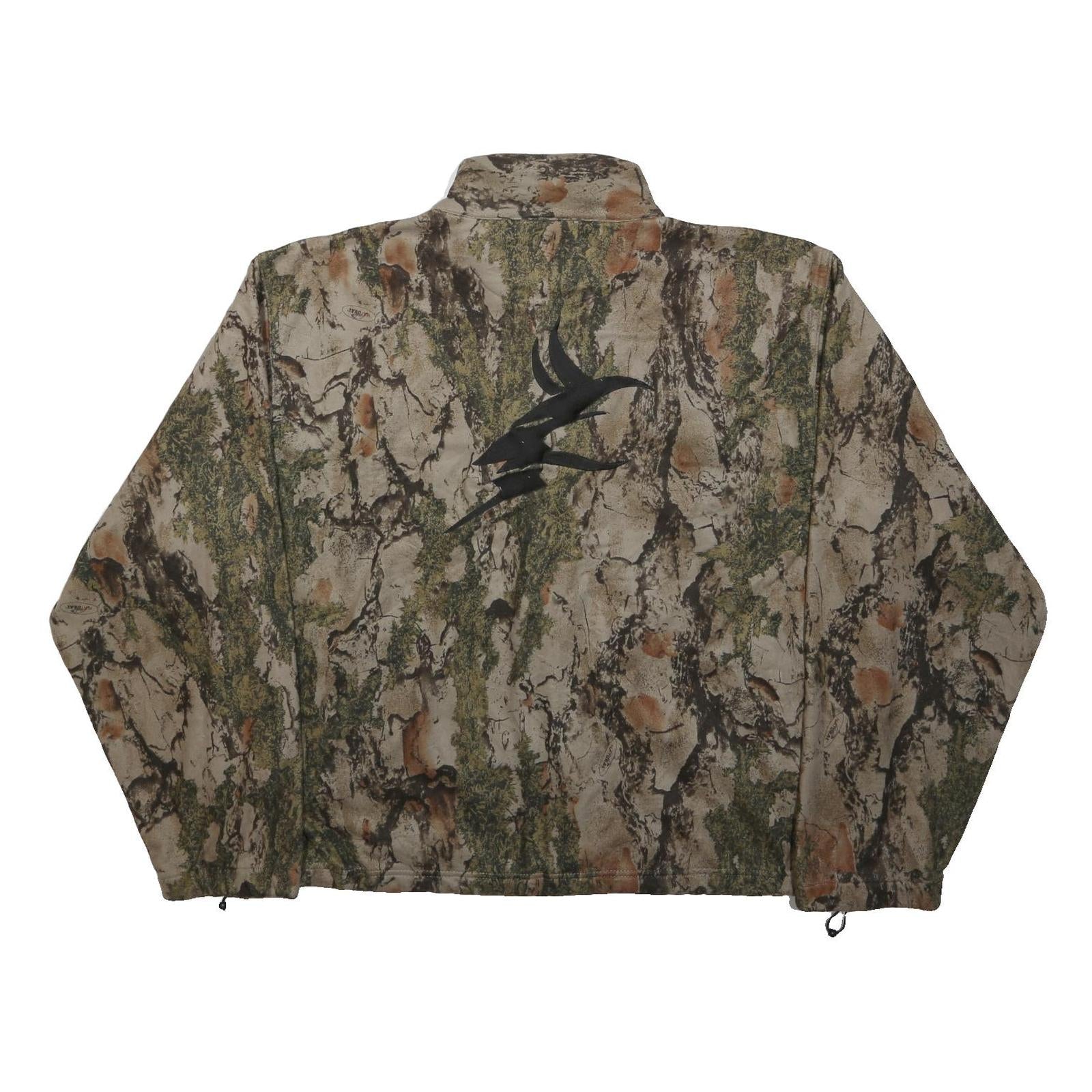 YUKON Mens Beige & Green Camouflage Outdoor Zip Jacket 2XL Cotton Blend Large