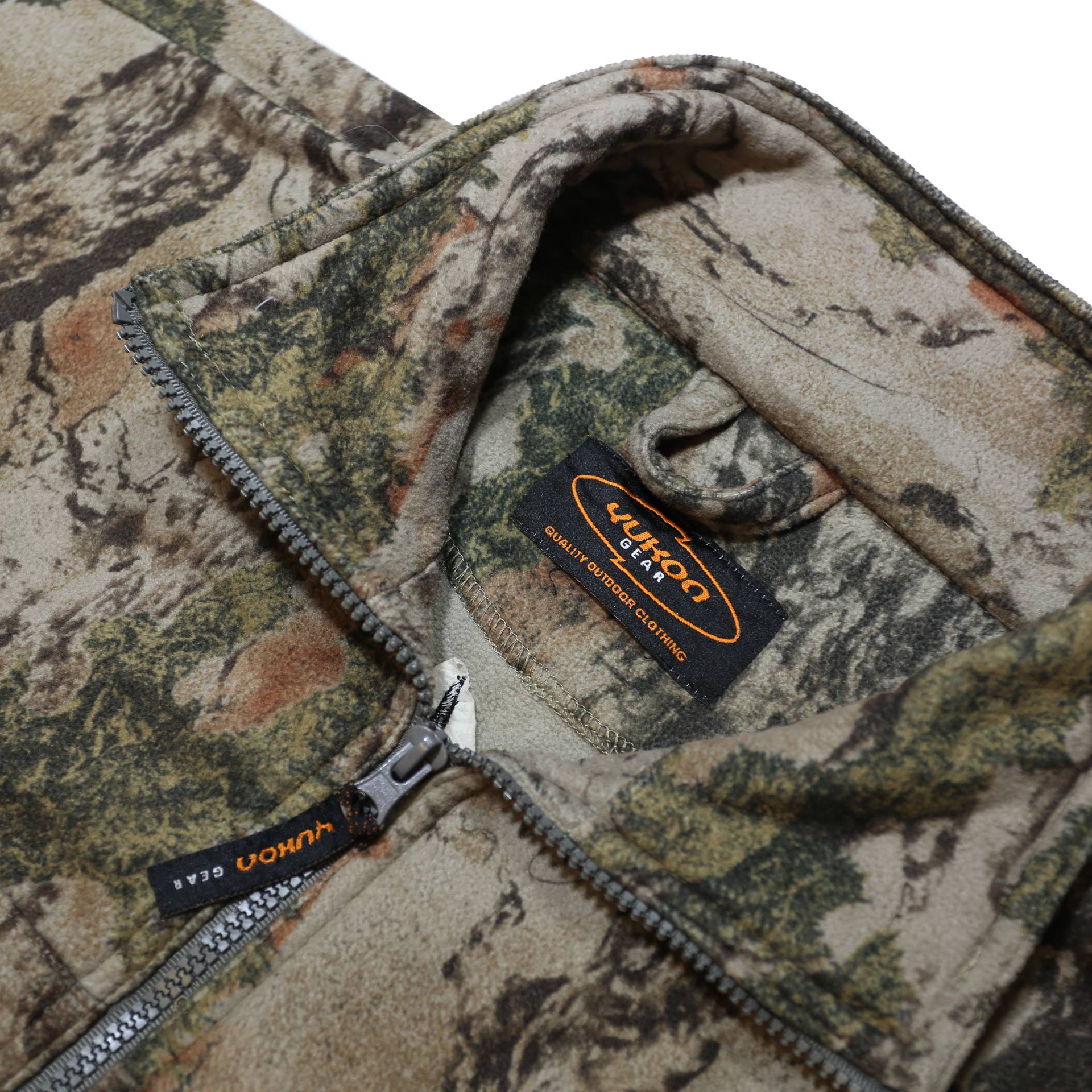 YUKON Mens Beige & Green Camouflage Outdoor Zip Jacket 2XL Cotton Blend Large