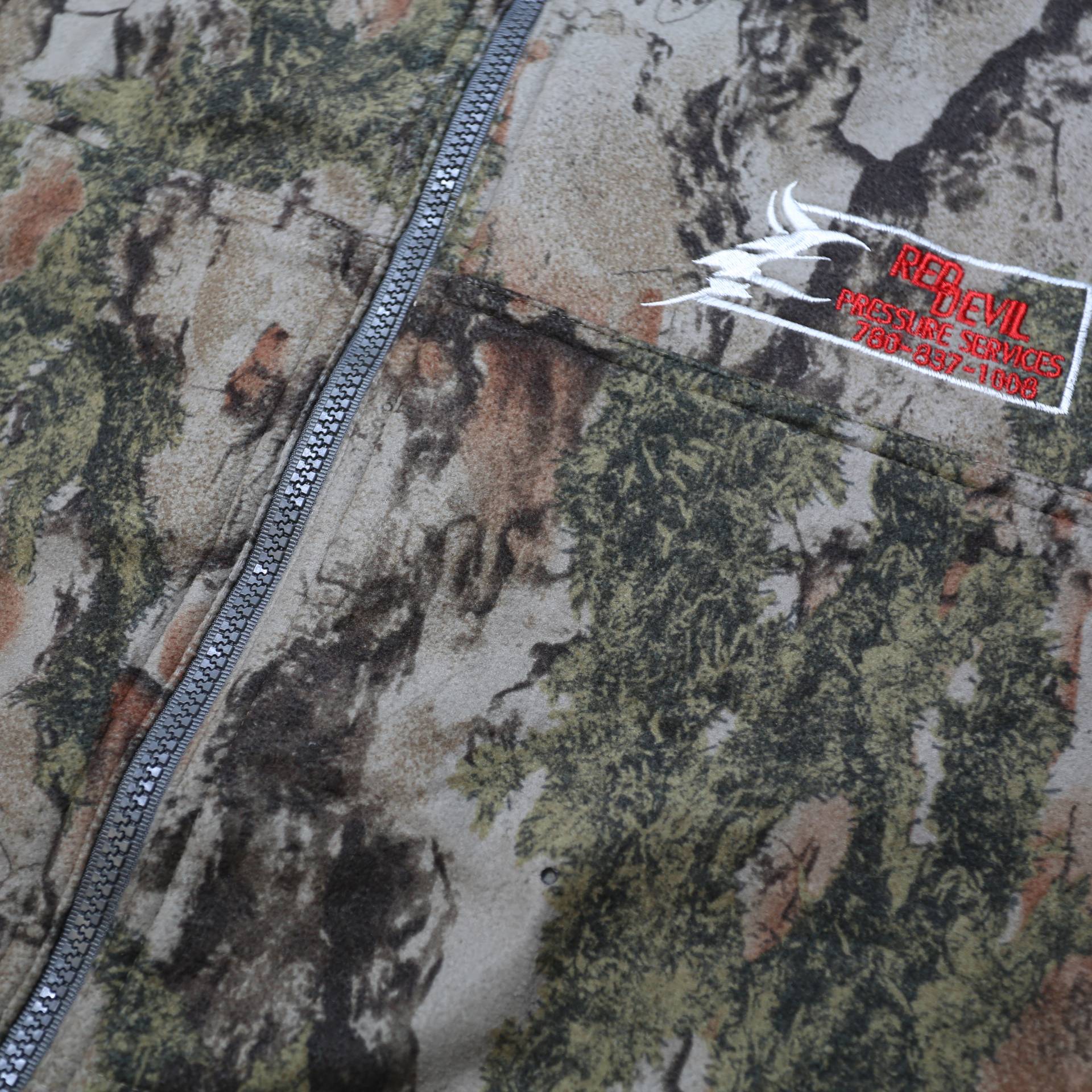 YUKON Mens Beige & Green Camouflage Outdoor Zip Jacket 2XL Cotton Blend Large