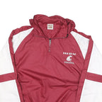 RED OAK Mens Maroon & White Sports Jacket L Polyester Blend Plain Zip Up