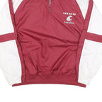 RED OAK Mens Maroon & White Sports Jacket L Polyester Blend Plain Zip Up