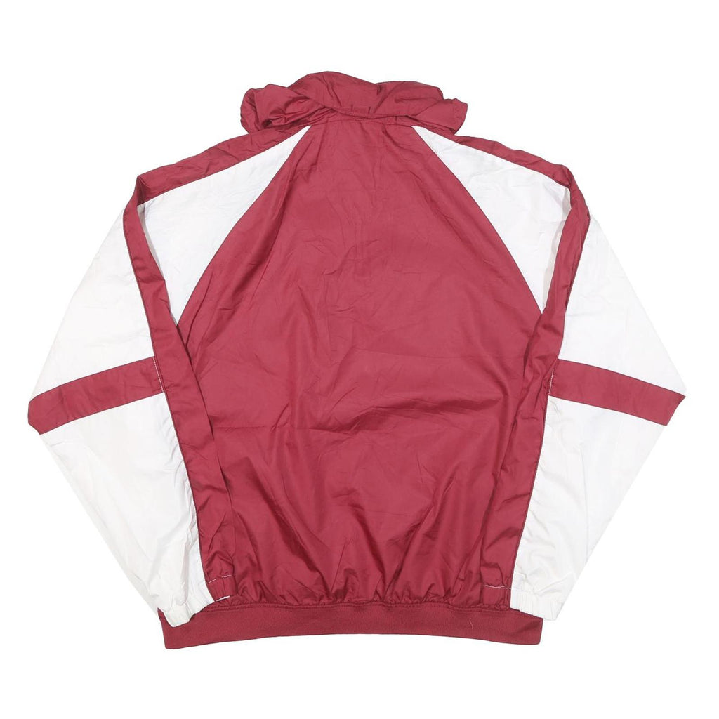 RED OAK Mens Maroon & White Sports Jacket L Polyester Blend Plain Zip Up