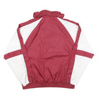 RED OAK Mens Maroon & White Sports Jacket L Polyester Blend Plain Zip Up