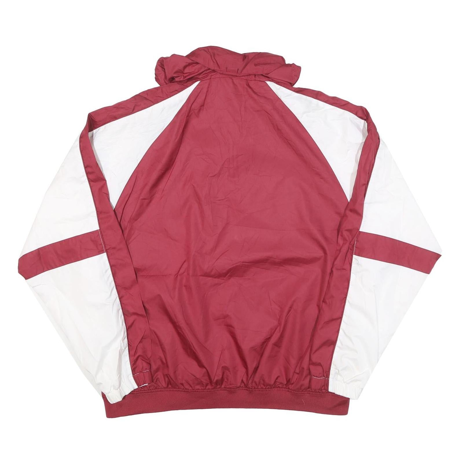 RED OAK Mens Maroon & White Sports Jacket L Polyester Blend Plain Zip Up