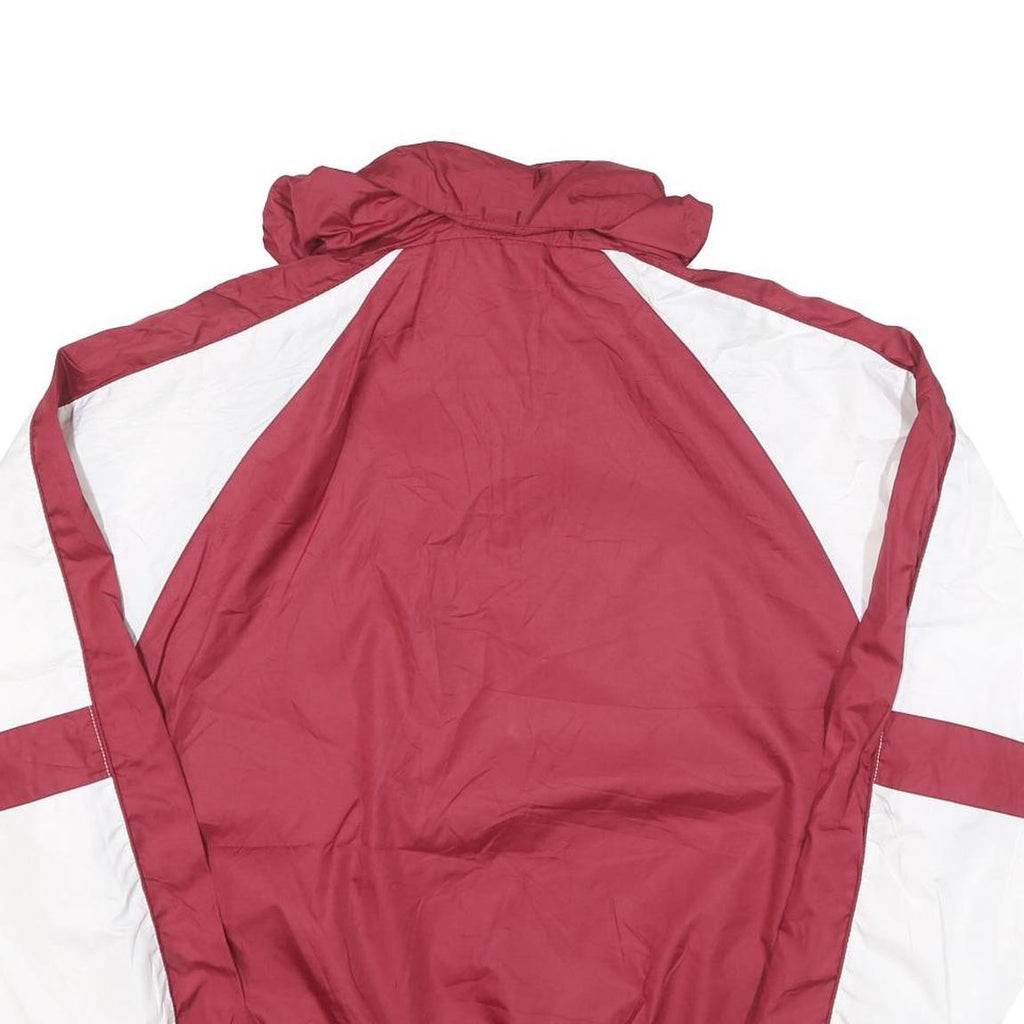 RED OAK Mens Maroon & White Sports Jacket L Polyester Blend Plain Zip Up