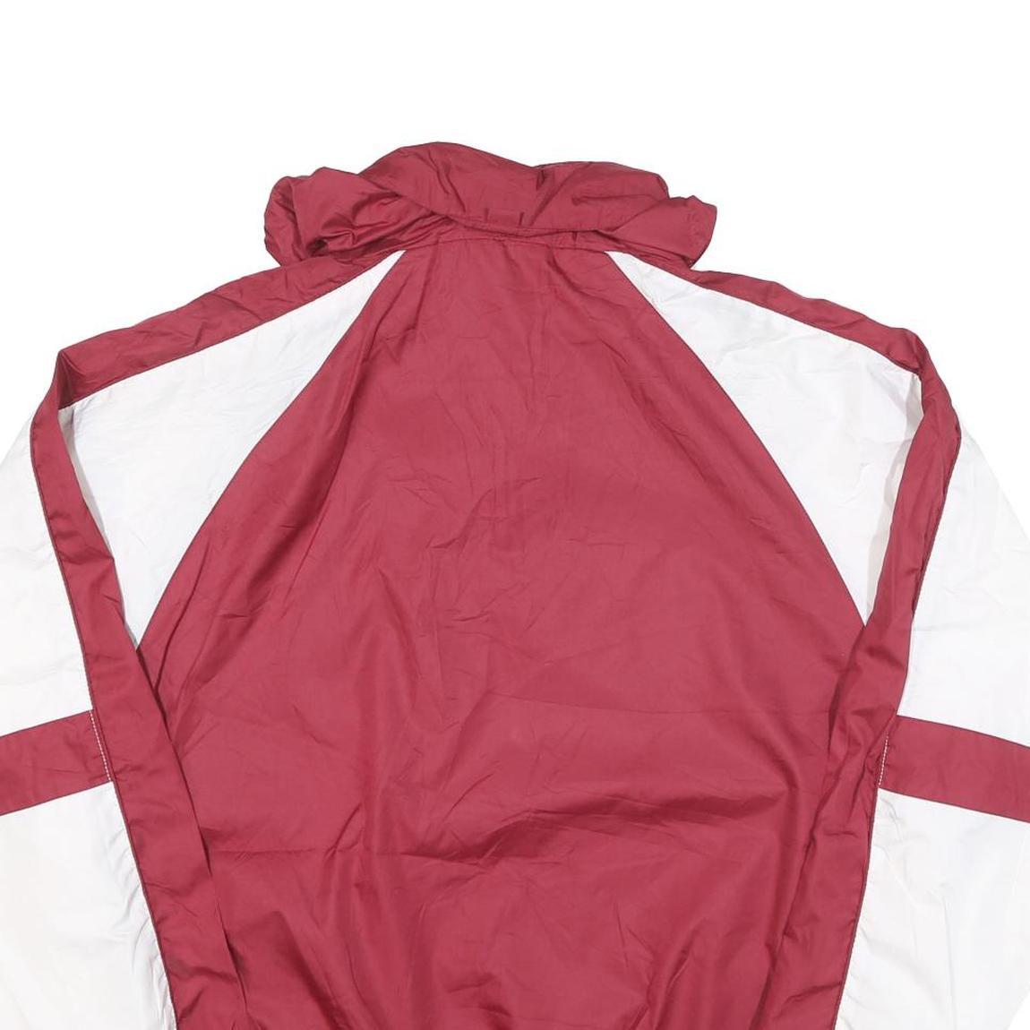 RED OAK Mens Maroon & White Sports Jacket L Polyester Blend Plain Zip Up