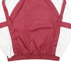 RED OAK Mens Maroon & White Sports Jacket L Polyester Blend Plain Zip Up