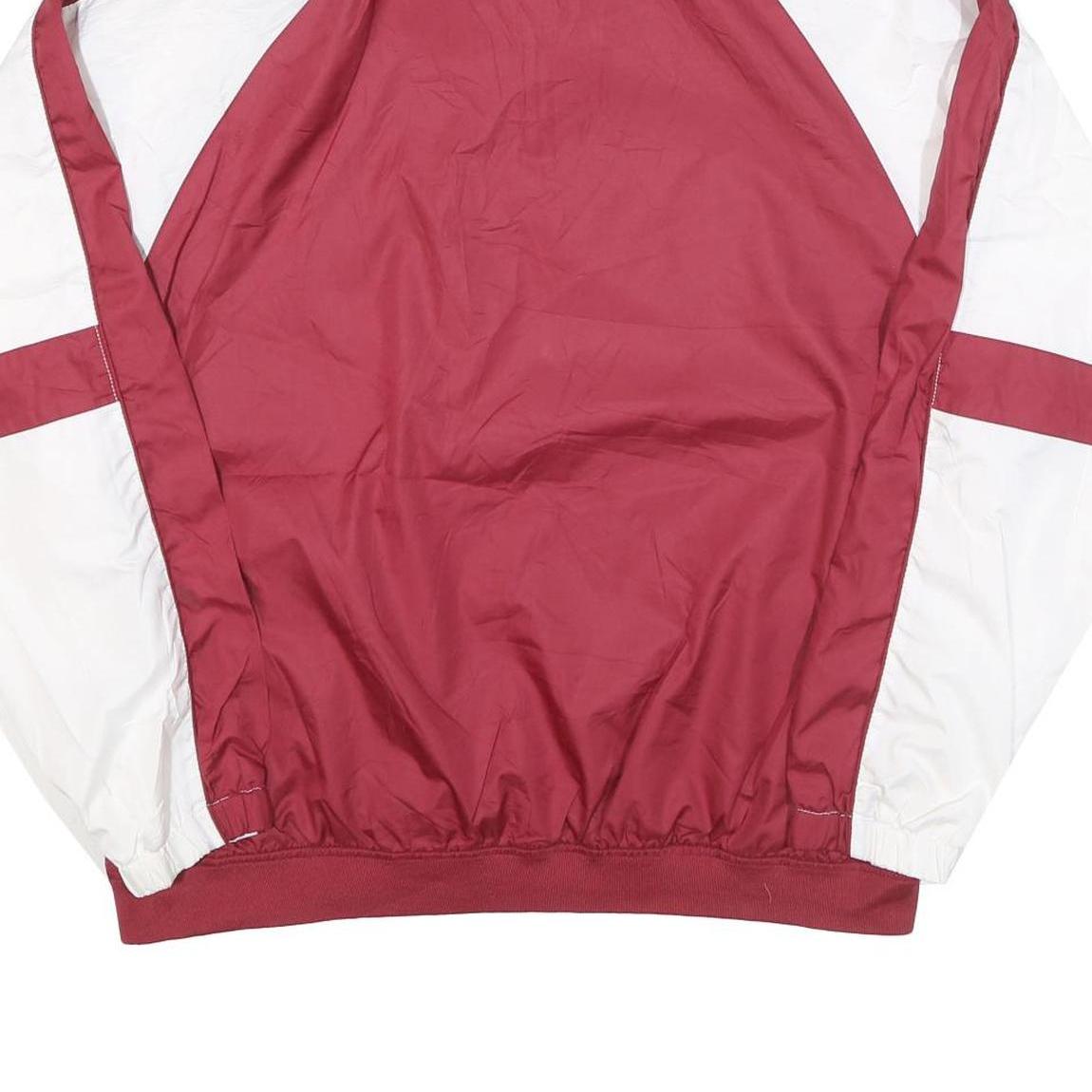 RED OAK Mens Maroon & White Sports Jacket L Polyester Blend Plain Zip Up