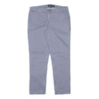 TOMMY HILFIGER Womens Cotton Blend Blue & White Slim Straight Trousers W31 L27