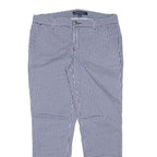 TOMMY HILFIGER Womens Cotton Blend Blue & White Slim Straight Trousers W31 L27