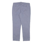TOMMY HILFIGER Womens Cotton Blend Blue & White Slim Straight Trousers W31 L27