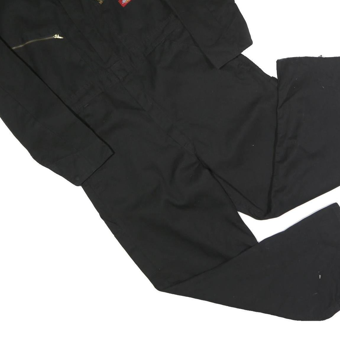 DICKIES Mens Black Dungarees Regular Polyester Blend L W36 L25 Workwear Utility
