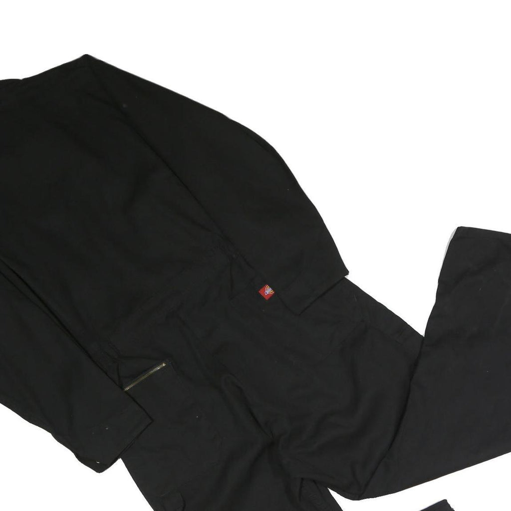 DICKIES Mens Black Dungarees Regular Polyester Blend L W36 L25 Workwear Utility