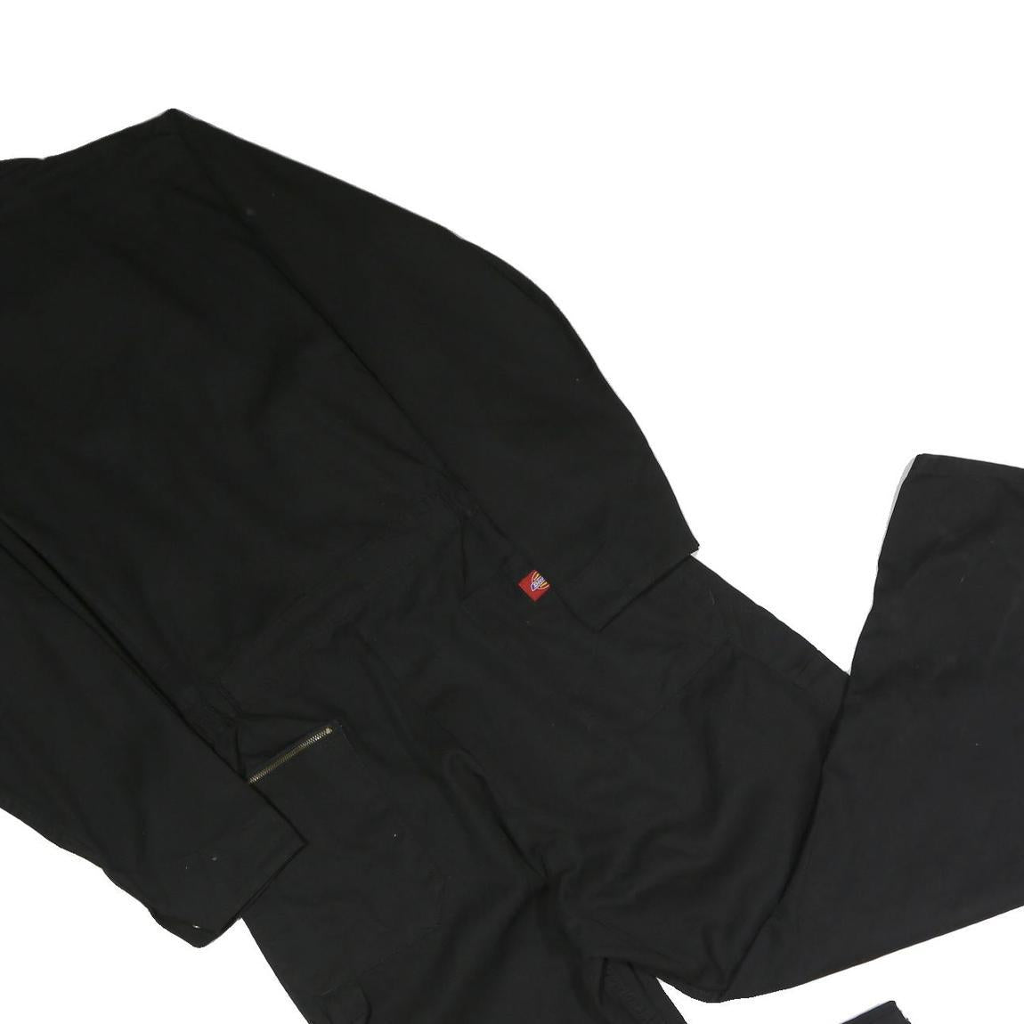 DICKIES Mens Black Dungarees Regular Polyester Blend L W36 L25 Workwear Utility