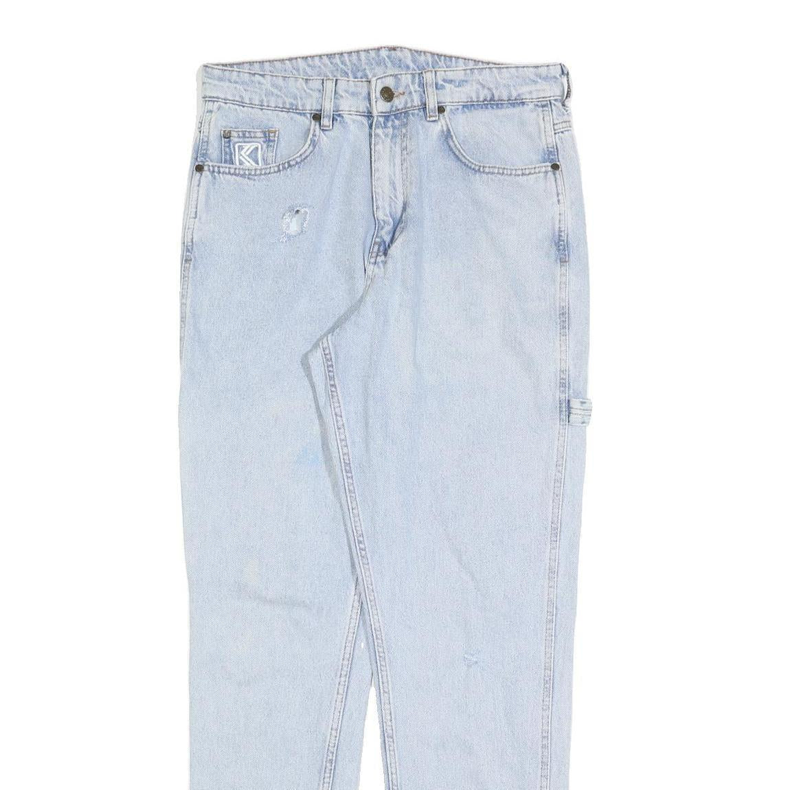 KARL KANI Mens Jeans Blue Regular Straight Denim Light W30 L32 Designer Casual