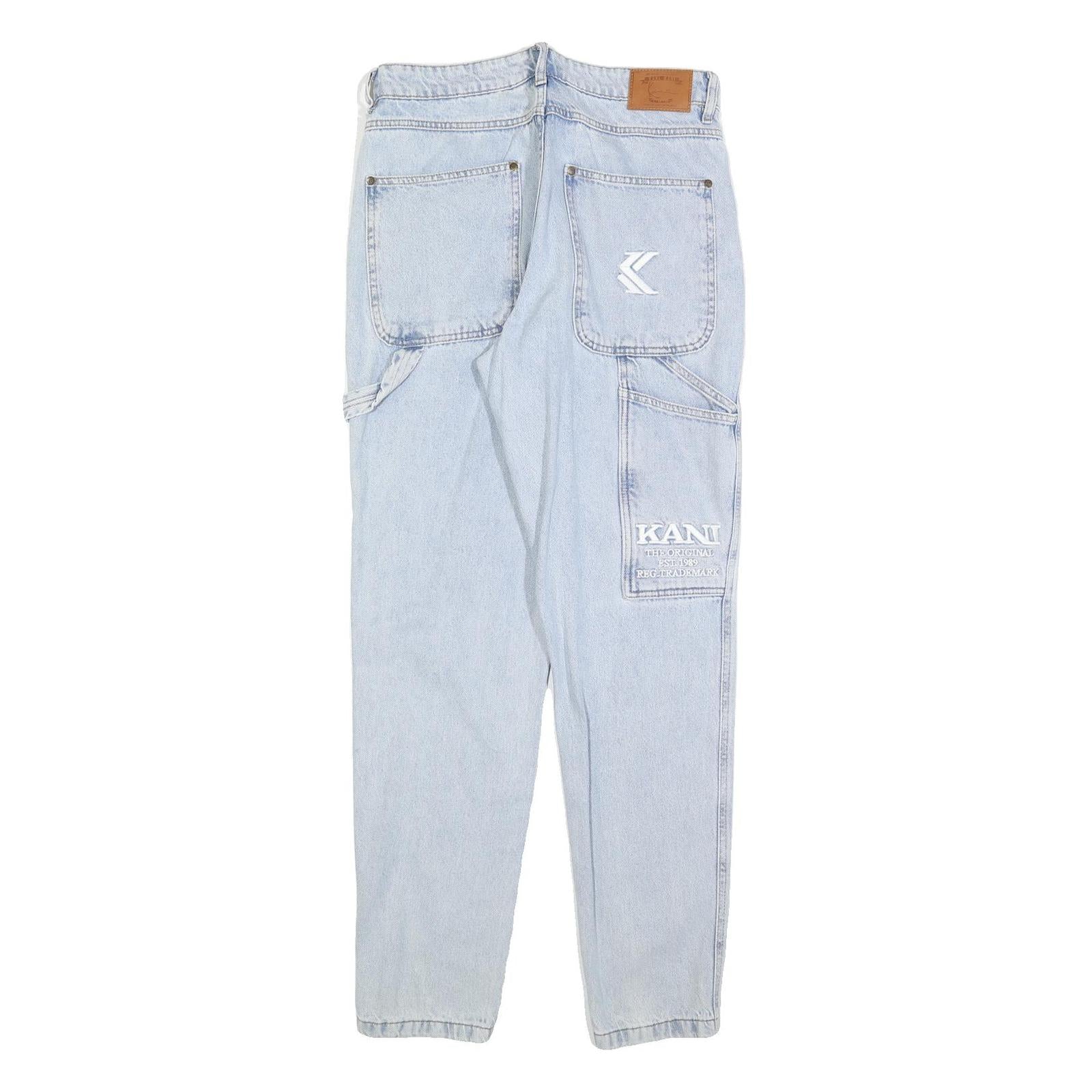 KARL KANI Mens Jeans Blue Regular Straight Denim Light W30 L32 Designer Casual