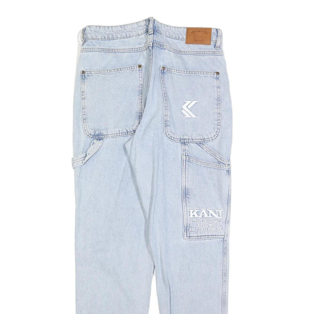 KARL KANI Mens Jeans Blue Regular Straight Denim Light W30 L32 Designer Casual