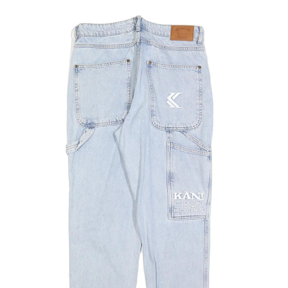 KARL KANI Mens Jeans Blue Regular Straight Denim Light W30 L32 Designer Casual