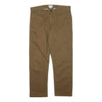 DOCKERS Mens Cotton Blend Brown Slim Straight Trousers W32 L26 Smart Casual