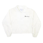 CHAMPION Womens White Nylon Coach Jacket L Plain Lightweight Sportswear