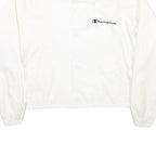 CHAMPION Womens White Nylon Coach Jacket L Plain Lightweight Sportswear
