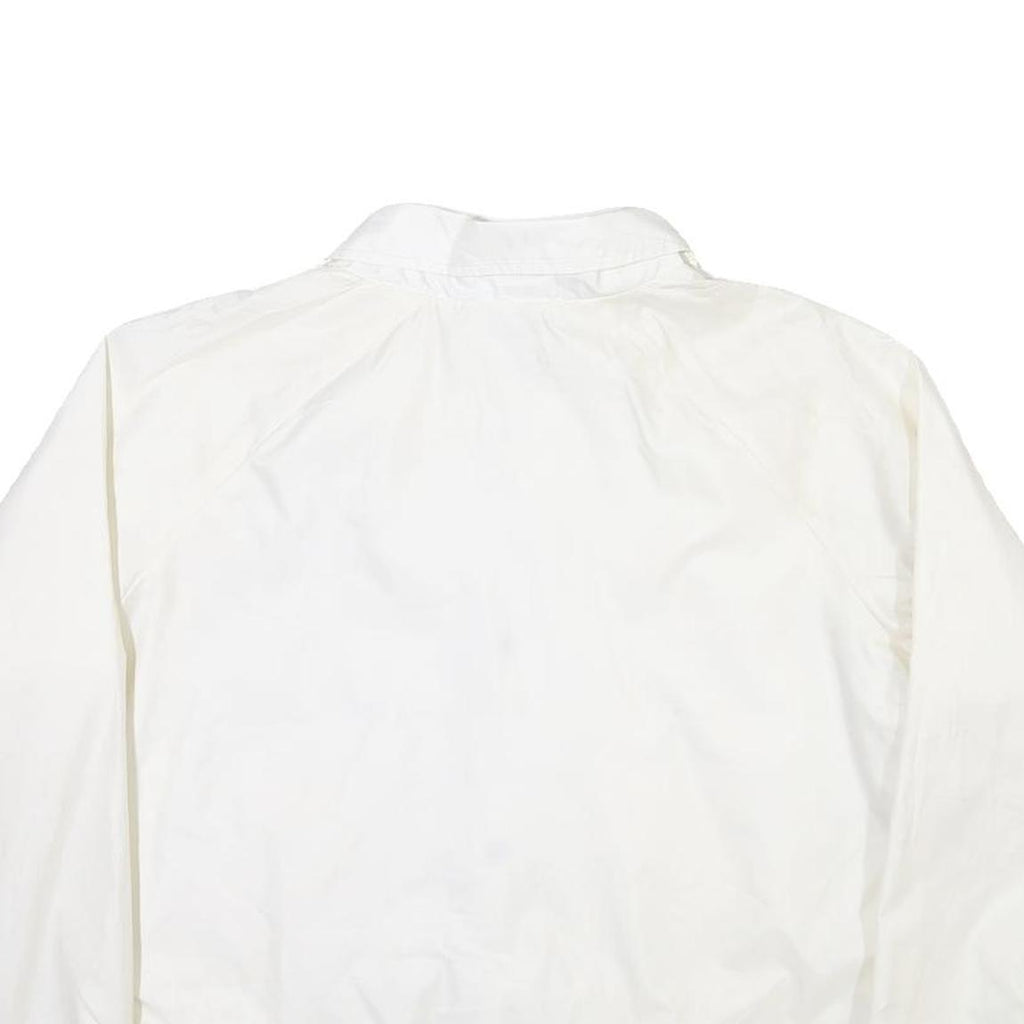 CHAMPION Womens White Nylon Coach Jacket L Plain Lightweight Sportswear