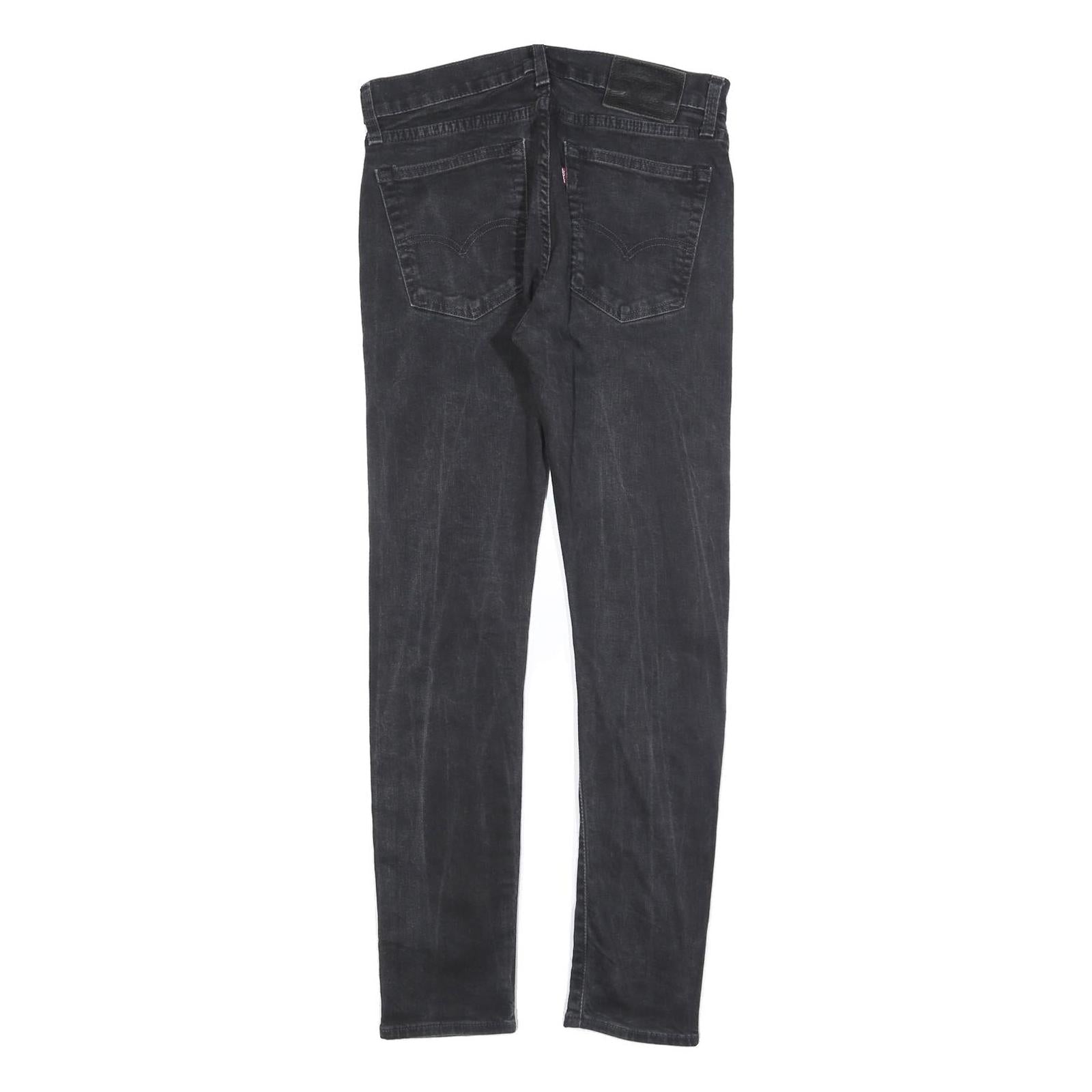 LEVI'S 519 BIG E Mens Jeans Black Slim Skinny Denim Stone Wash W32 L32 Vintage