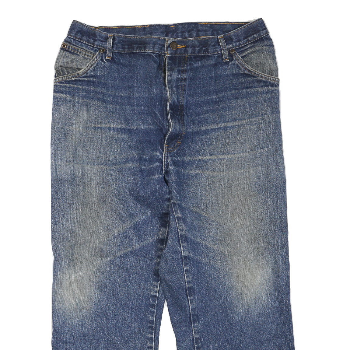 DICKIES Mens Regular Fit Blue Denim Jeans W34 L25 Zip Pockets Cotton Blend