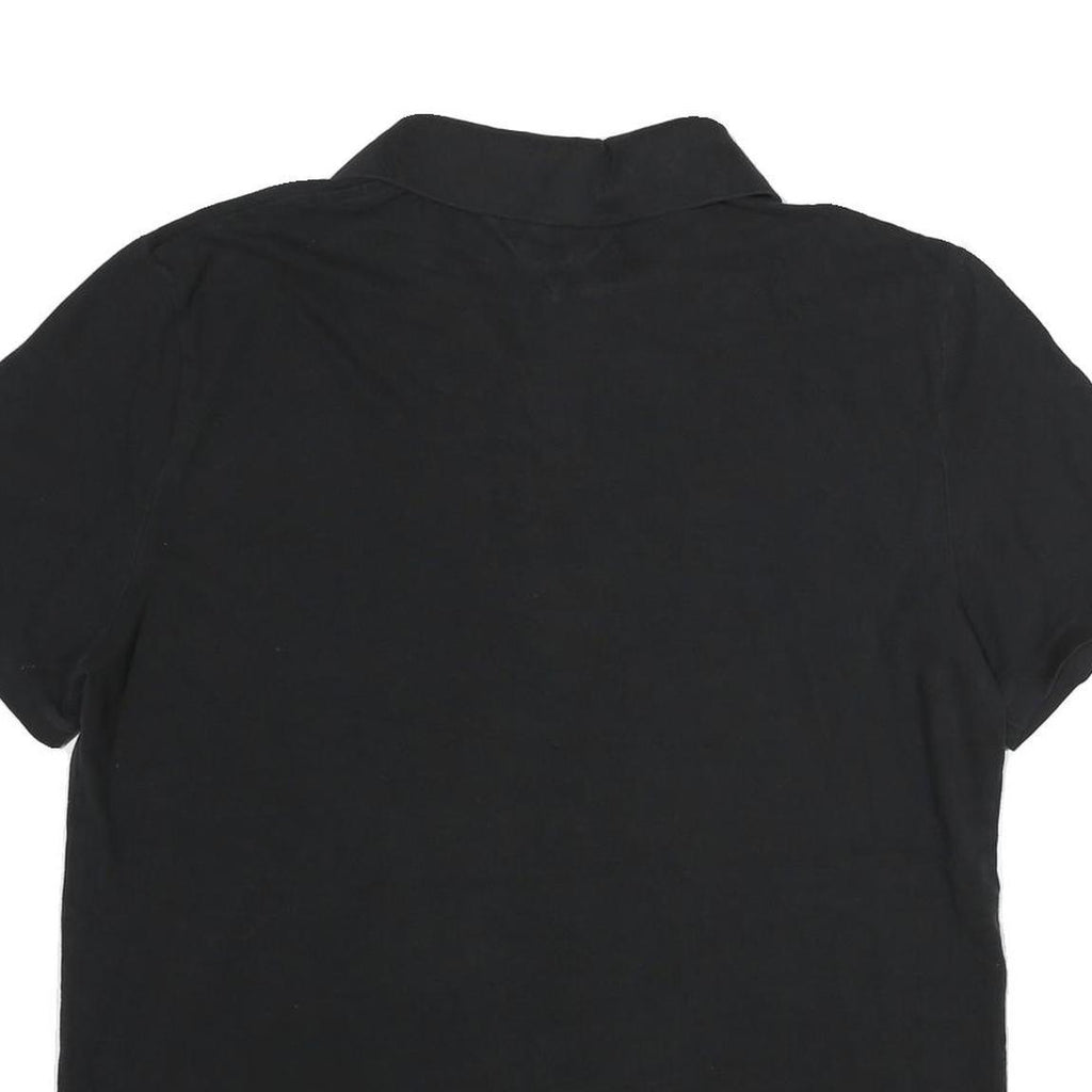 TOMMY HILFIGER Mens Black Short Sleeve Plain Polo Shirt XL Classic Fit