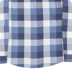 TOMMY HILFIGER Mens Blue & White Check Shirt L Classic Cotton Blend Casual