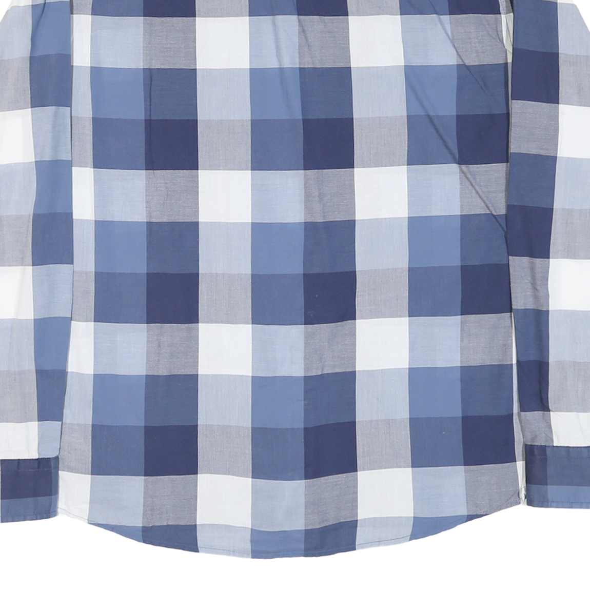 TOMMY HILFIGER Mens Blue & White Check Shirt L Classic Cotton Blend Casual