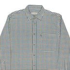 CHAMPION Mens Blue & Brown Check Shirt L Cotton Blend Casual Button-Up