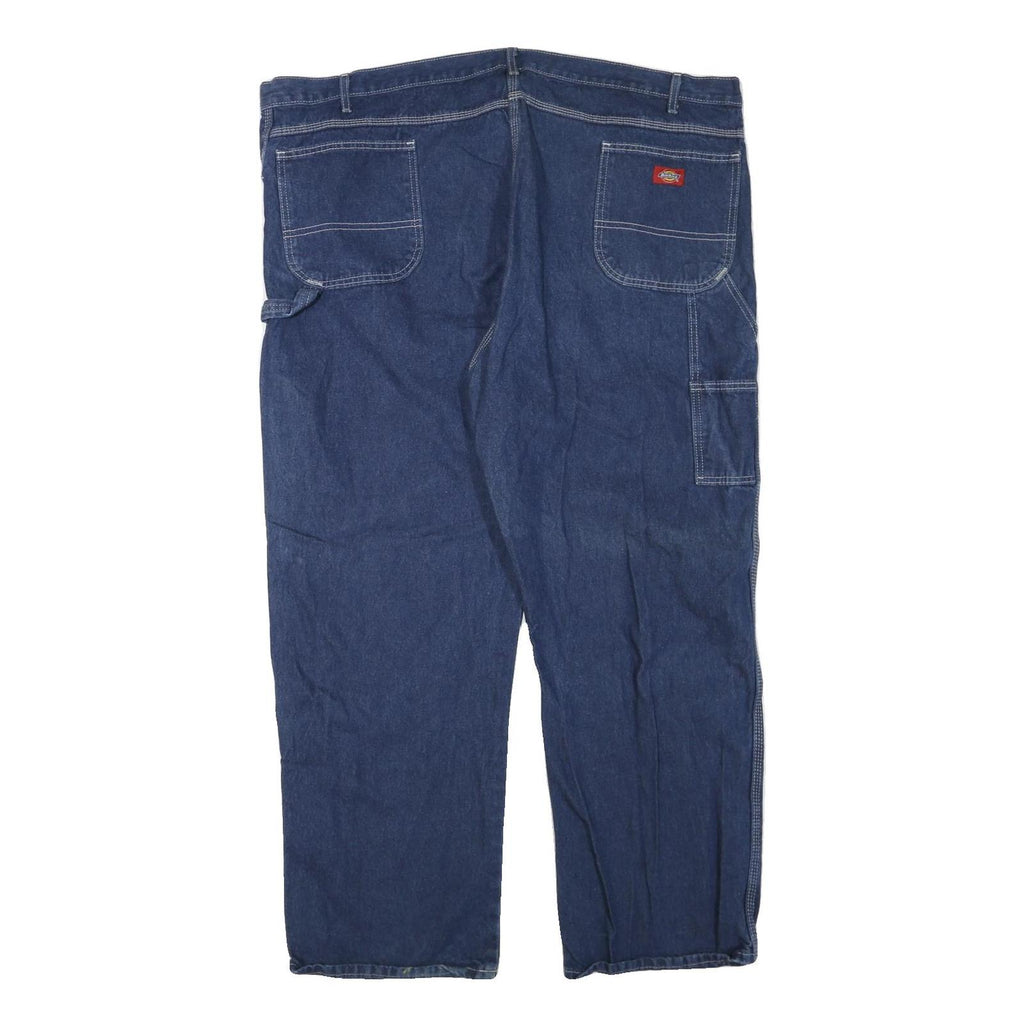 DICKIES Mens Regular Blue Denim Jeans W46 L30 Zip Closure Casual Workwear