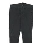 CALVIN KLEIN Womens Slim Black Cotton Blend Trousers W32 L28 Zip Casual Wear