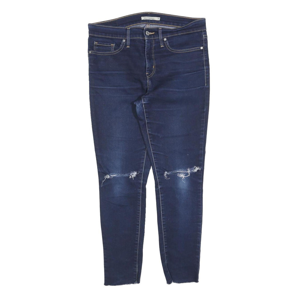 LEVI'S 311 Womens Slim Skinny Denim Dark Blue W29 L25 Distressed Stylish Jeans