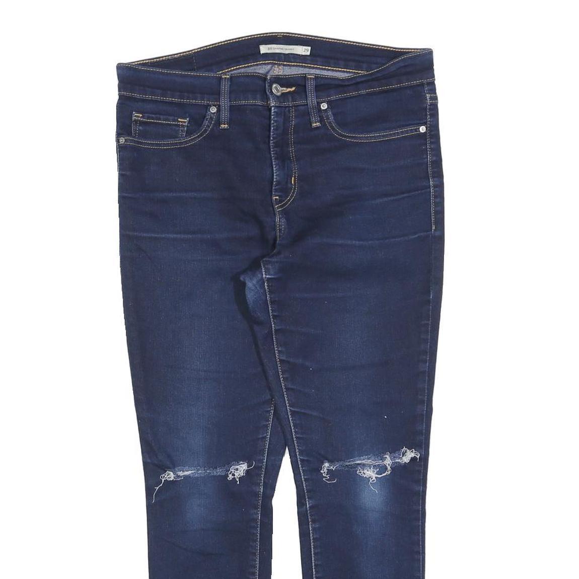 LEVI'S 311 Womens Slim Skinny Denim Dark Blue W29 L25 Distressed Stylish Jeans