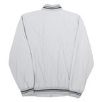 Mens White Bomber Jacket S Cotton Blend Plain Zip Closure Casual Style