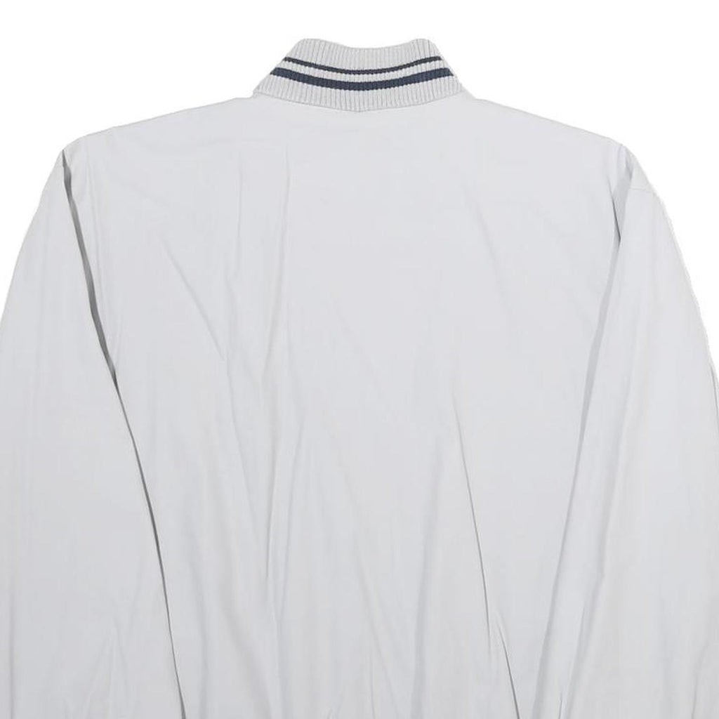 Mens White Bomber Jacket S Cotton Blend Plain Zip Closure Casual Style