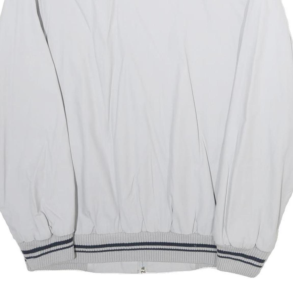 Mens White Bomber Jacket S Cotton Blend Plain Zip Closure Casual Style