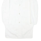 LUTTEURS Womens White Cotton Blend Button Jacket M Plain Classic