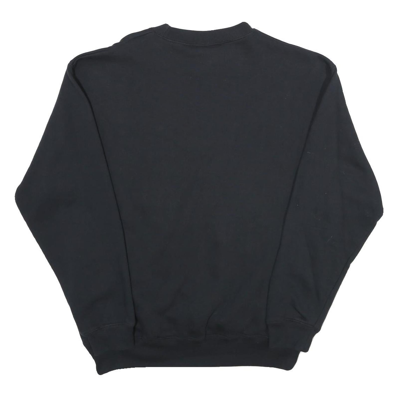 WHALE Mens Black Cotton Blend Crew Neck XL Military Logo Sweatshirt
