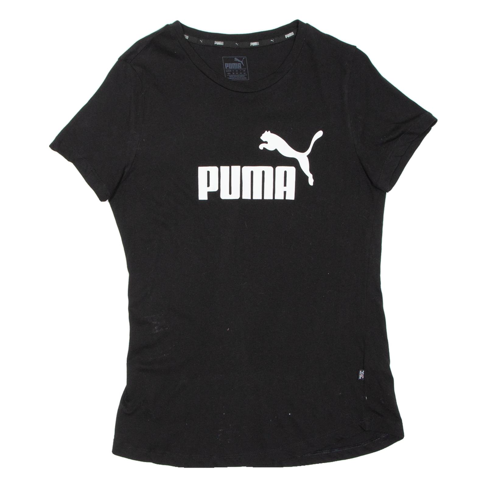 PUMA Womens T-Shirt Black UK 12