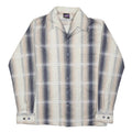JOEL Mens Cream & Black Checked Shirt M Long Sleeve Button Closure Casual