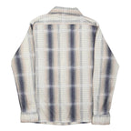 JOEL Mens Cream & Black Checked Shirt M Long Sleeve Button Closure Casual