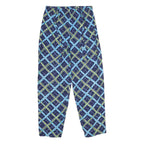 ESSENTIEL CITY Womens Velvet Blue Check Relaxed Tapered Trousers W28 L30