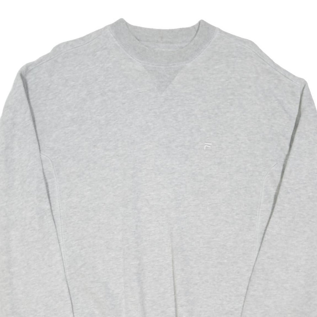 FILA Mens Grey Crew Neck Sweatshirt L Cotton Blend Casual Pullover