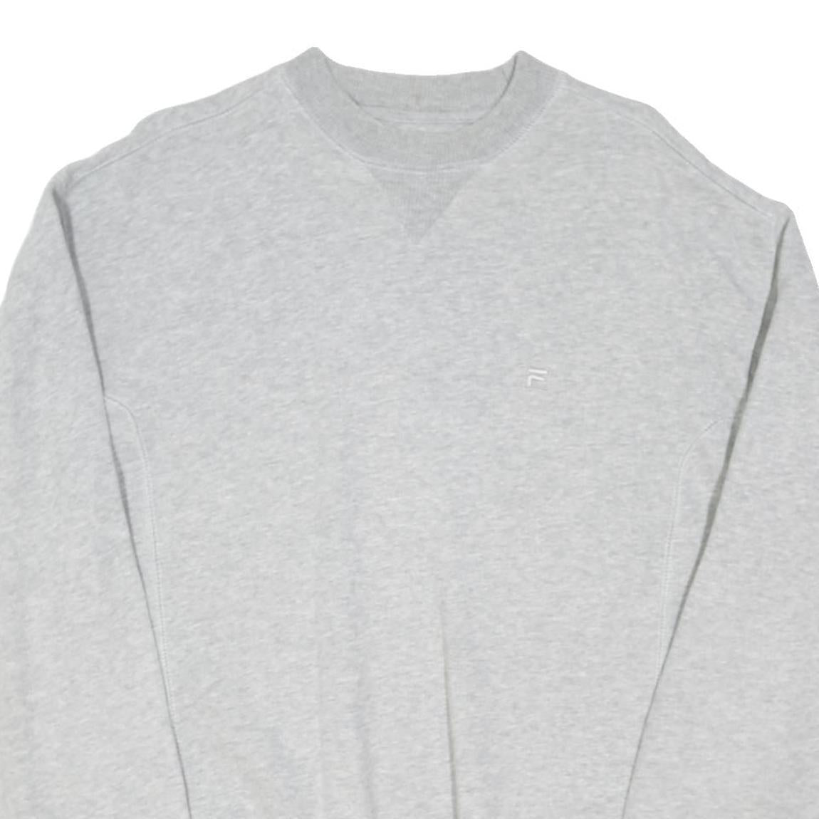 FILA Mens Grey Crew Neck Sweatshirt L Cotton Blend Casual Pullover