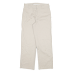 DICKIES Mens Cotton Blend Beige Regular Fit Straight Leg Trousers W28 L28