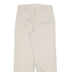 DICKIES Mens Cotton Blend Beige Regular Fit Straight Leg Trousers W28 L28
